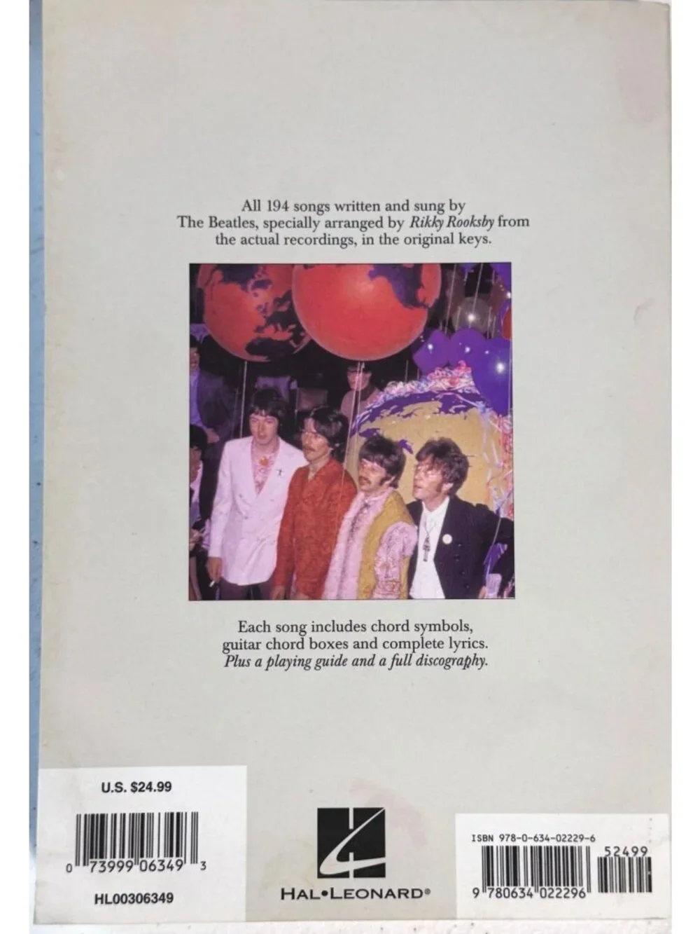 The Beatles Complete Chord Songbook Song Lyrics & Guitar Chords - 1999